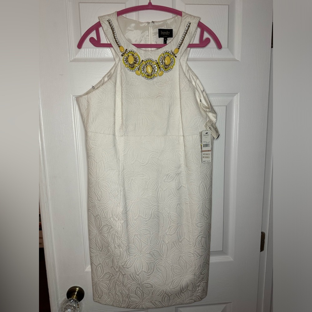 Laundry By Shelli Segal White One Shoulder Dress